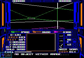 In-game screen of the game Echelon on Apple II