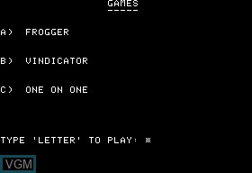 In-game screen of the game Frogger & Vindicators on Apple II