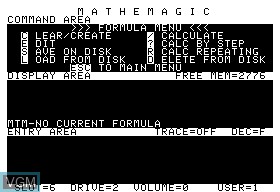 In-game screen of the game Mathemagic on Apple II