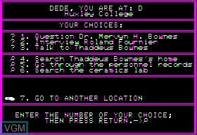 In-game screen of the game Mystery Master - Felony! on Apple II