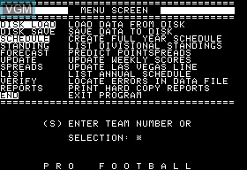 In-game screen of the game Pro Football - The Gold Edition on Apple II
