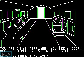 In-game screen of the game Secret Agent Mission One on Apple II