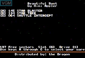 In-game screen of the game Starblaster & Star Trek & Shuttle Intercept on Apple II