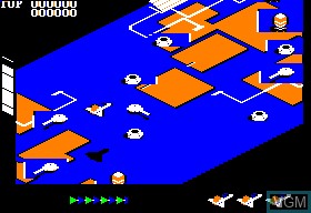 In-game screen of the game Super Zaxxon on Apple II