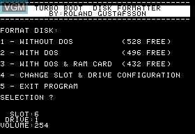 In-game screen of the game Turbocharger, The on Apple II