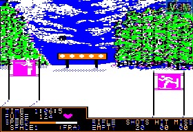 In-game screen of the game Winter Games on Apple II