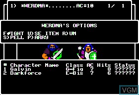 In-game screen of the game Wizardry IV - The Return of Werdna on Apple II