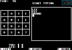 In-game screen of the game Word Challenge on Apple II