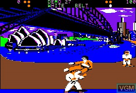 In-game screen of the game World Karate Championship on Apple II
