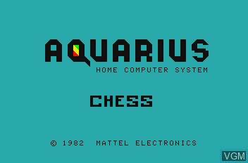 Title screen of the game Chess on Mattel Aquarius