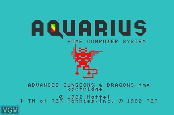 Title screen of the game Advanced Dungeons & Dragons on Mattel Aquarius
