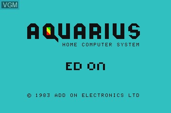 Title screen of the game Ed-On on Mattel Aquarius