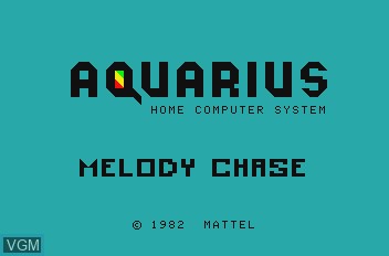 Title screen of the game Melody Chase on Mattel Aquarius