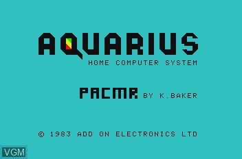 Title screen of the game Pack Mr. on Mattel Aquarius