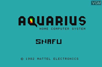 Title screen of the game Snafu on Mattel Aquarius