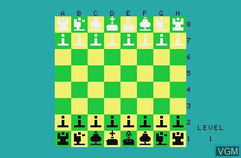 In-game screen of the game Chess on Mattel Aquarius