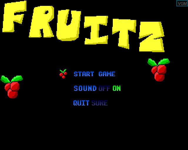 Title screen of the game Fruitz on Acorn Archimedes