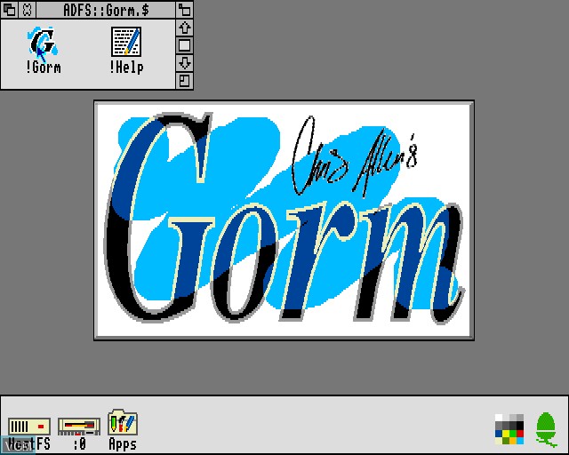 Title screen of the game Gorm on Acorn Archimedes