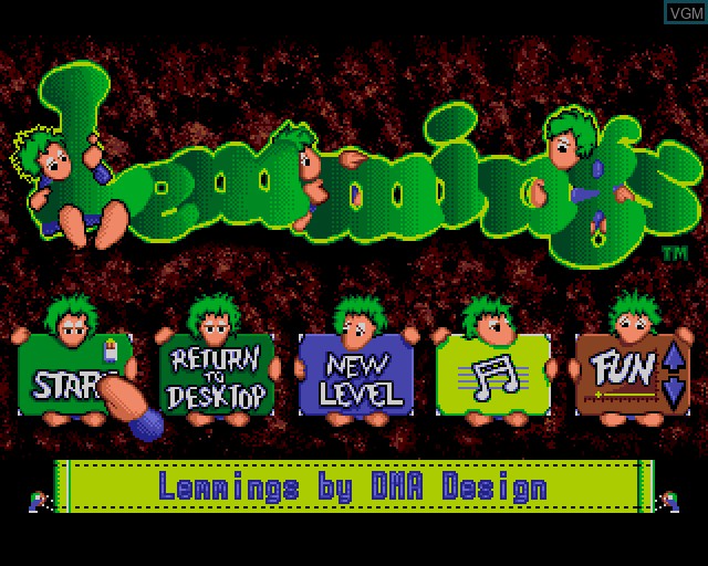 Title screen of the game Lemmings on Acorn Archimedes