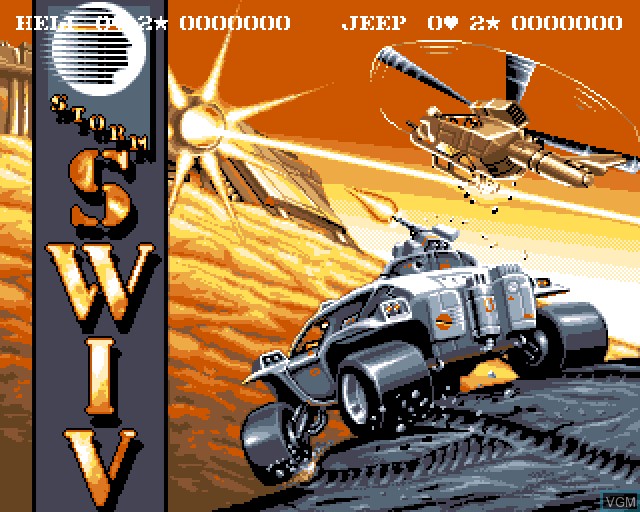 Title screen of the game SWIV on Acorn Archimedes