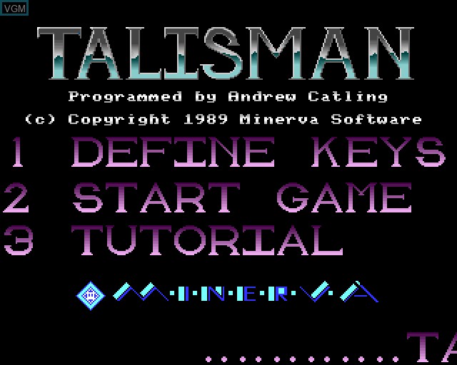 Title screen of the game Talisman on Acorn Archimedes