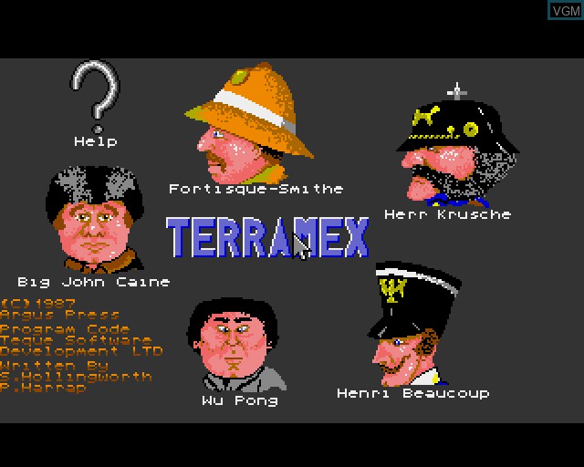 Title screen of the game Terramex on Acorn Archimedes