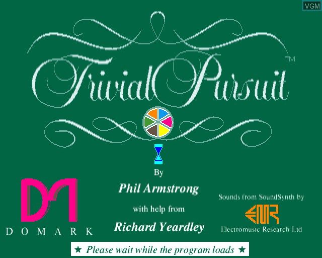 Title screen of the game Trivial Pursuit on Acorn Archimedes