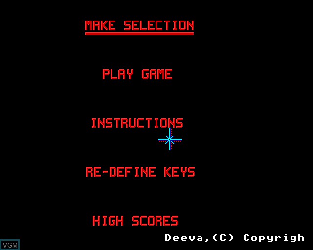 Menu screen of the game Deeva on Acorn Archimedes