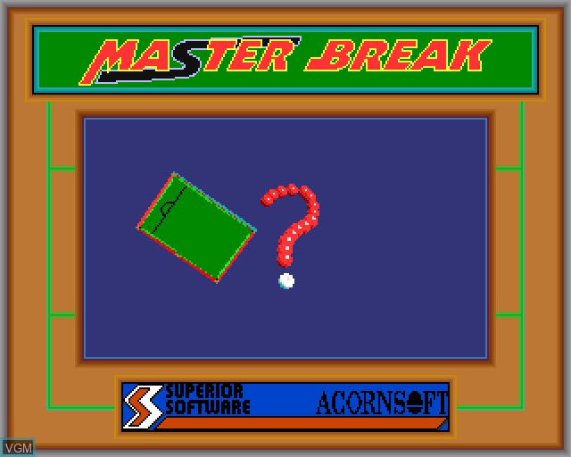 Menu screen of the game Master Break on Acorn Archimedes