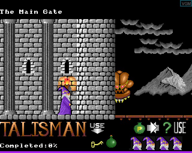 Menu screen of the game Talisman on Acorn Archimedes
