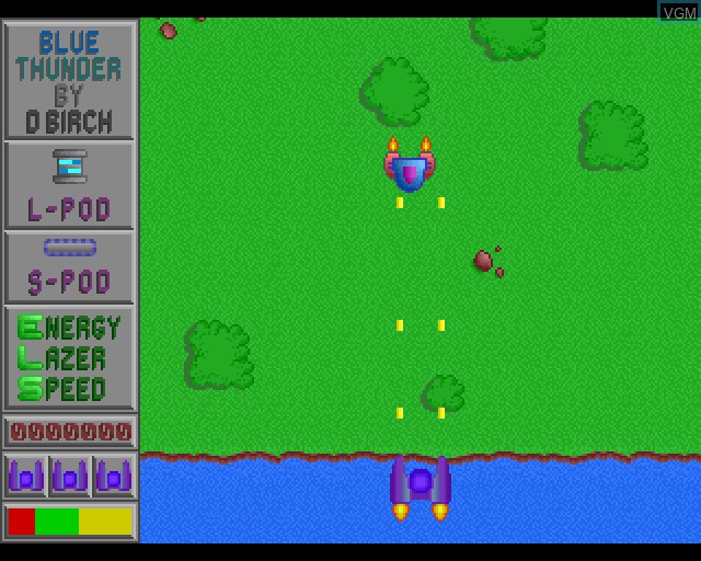 In-game screen of the game Blue Thunder on Acorn Archimedes