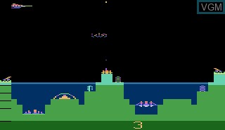 In-game screen of the game Atlantis II on Atari 2600
