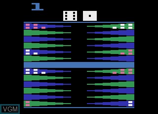 In-game screen of the game Backgammon on Atari 2600