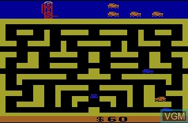 In-game screen of the game Bank Heist on Atari 2600