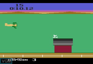 In-game screen of the game Barnstorming on Atari 2600