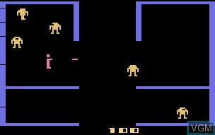 In-game screen of the game Berzerk on Atari 2600