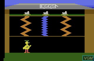 In-game screen of the game Big Bird's Egg Catch on Atari 2600