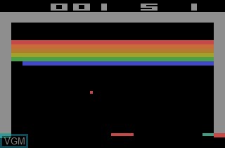 In-game screen of the game Breakout - Breakaway IV on Atari 2600