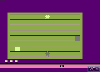 In-game screen of the game Brick Kick on Atari 2600