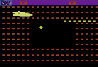 In-game screen of the game Sssnake on Atari 2600