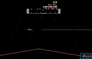 In-game screen of the game Stargate on Atari 2600