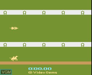 In-game screen of the game Steeple Chase on Atari 2600