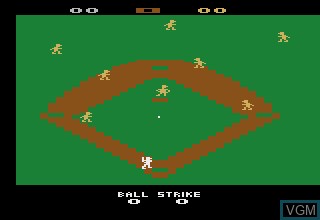 In-game screen of the game Super Baseball on Atari 2600