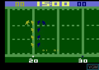 In-game screen of the game Super Challenge Football on Atari 2600
