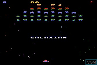 Title screen of the game Galaxian on Atari 5200