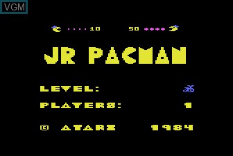 Title screen of the game Jr Pac-Man on Atari 5200
