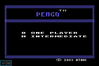 Title screen of the game Pengo on Atari 5200