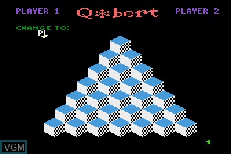 Title screen of the game Q-bert on Atari 5200