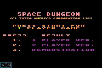 Title screen of the game Space Dungeon on Atari 5200