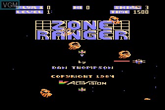 Title screen of the game Zone Ranger on Atari 5200